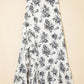 Boho Floral High Waist Ruffle Split Maxi Skirt