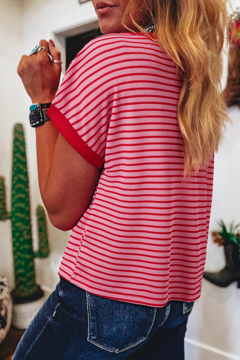Stripe Knitted T Shirt