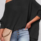 Casual Waffle Knit Eyelet Long Sleeve Blouse