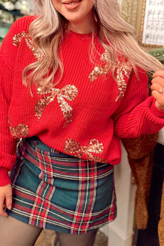 Accent Drop Shoulder Festive Sweater