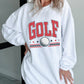 GOLF Ball Print Ribbed Drop Shoulder Baggy Sweatshirt