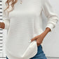 Rounded Hem Waffle Long Sleeve Top