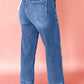 Cropped High Rise Wide Leg Jeans
