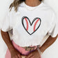 Baseball Heart Shape Embroidery Graphic Tee