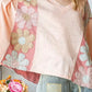 Floral Patchwork Bracelet Sleeve Oversized Top