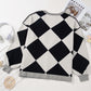 Colorblock Drop Shoulder Buttoned Loose Cardigan