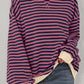 Oversized Contrast Trim Pullover Sweatshirt