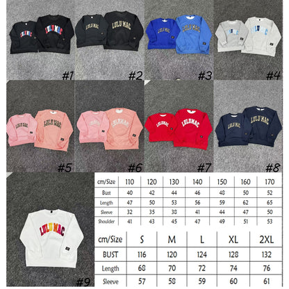 Patchwork Crewneck Sweatshirt Matching Outfits (ADULTS)