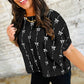 Bow Print Puff Short Sleeve Top