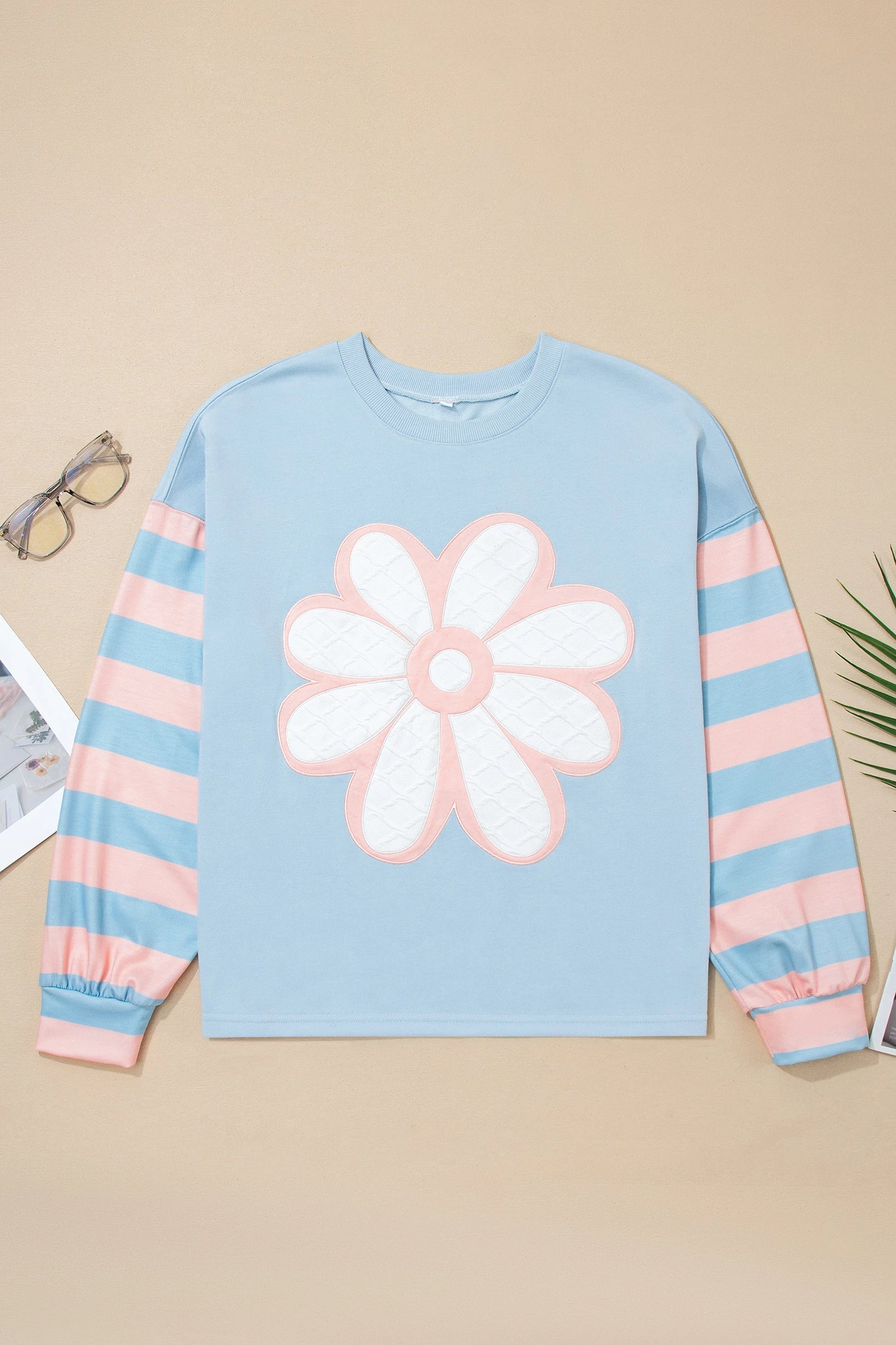 Drop Shoulder Striped Long Sleeve Top