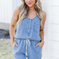 Sleeveless Denim Jumpsuit