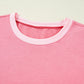 Two Tones Patchwork Half Sleeve Plus Size T Shirt