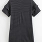 Stripe Ruffle Sleeve T Shirt Dress
