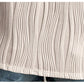 Wavy Textured Button V Neck Tee