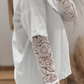 Lace Patchwork Long Sleeve Crew Neck Plus Size Top