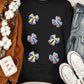 Shimmering Bow Patched Pattern Game Day Sweatshirt