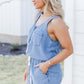 Sleeveless Denim Jumpsuit