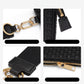 Checkered Woven Clutch Wristlet PU Leather Large Size Patterned Wallet