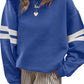 Varsity Striped Detail Drop Shoulder Oversized Sweatshirt