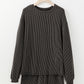 Corded Knit Long Sleeve Top and High Waist Shorts Set