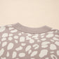 Leopard Spots Pattern Ribbed Trim Drop Shoulder Sweater