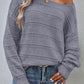 Boat Neck Drop Shoulder Pointelle Knit Sweater