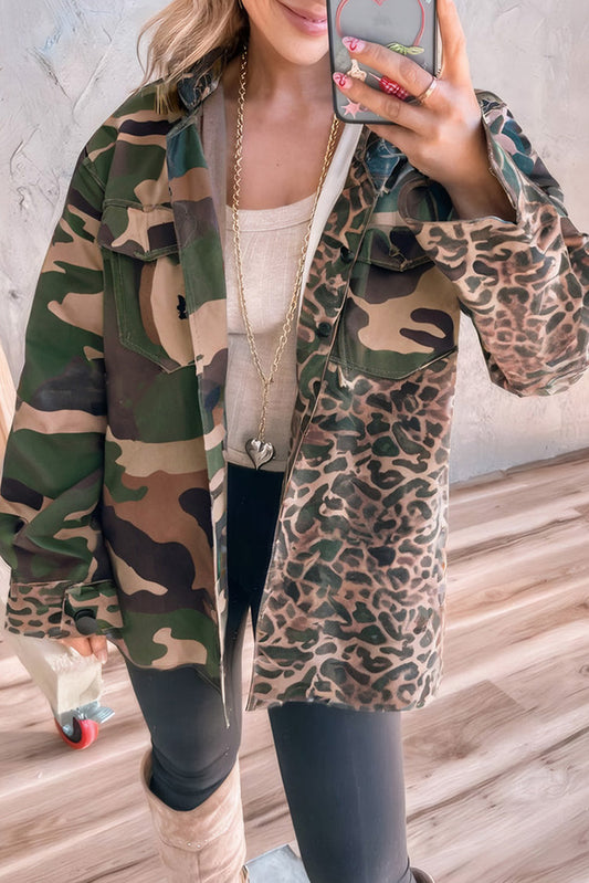 Camo Patchwork Oversize Shacket