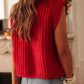 Textured Side Pockets Sweater Vest