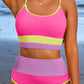 Color Block High Waisted Sexy Bikini Set
