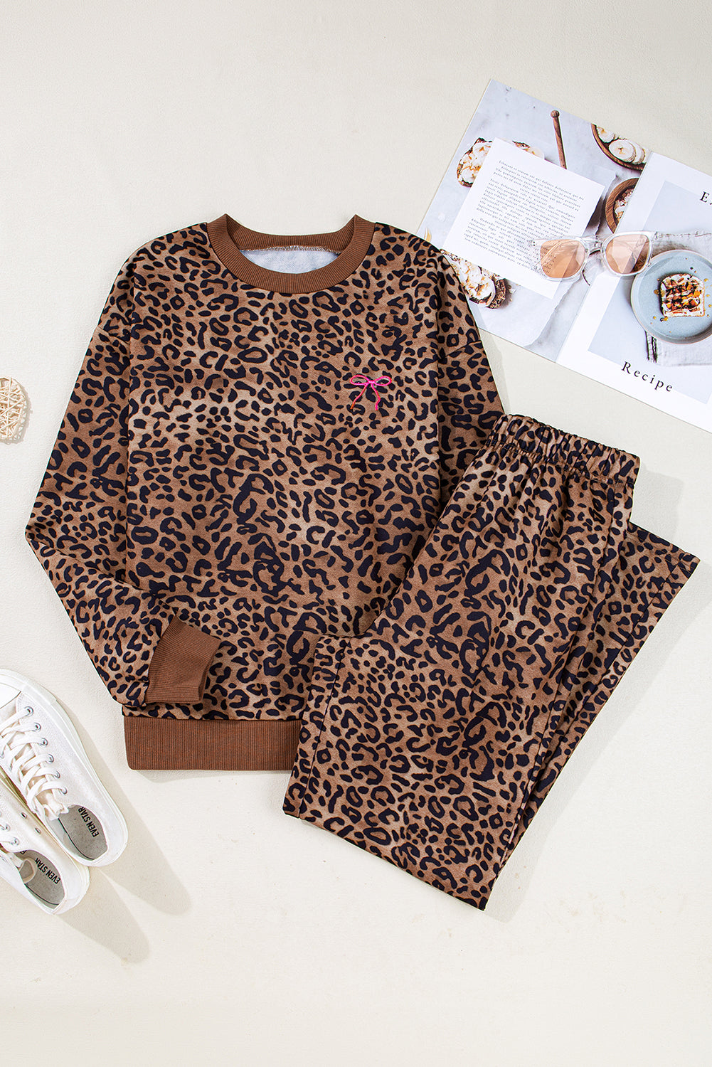 Contrast Trim Long Sleeve Top and Pants