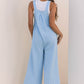 Checkered Pocketed High Waist Wide Leg Overall