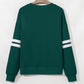 Sequin Patched Graphic Oversized Varsity Sweatshirt