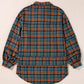 Plaid Long Sleeeve Side Split Distressed Hem Shirt