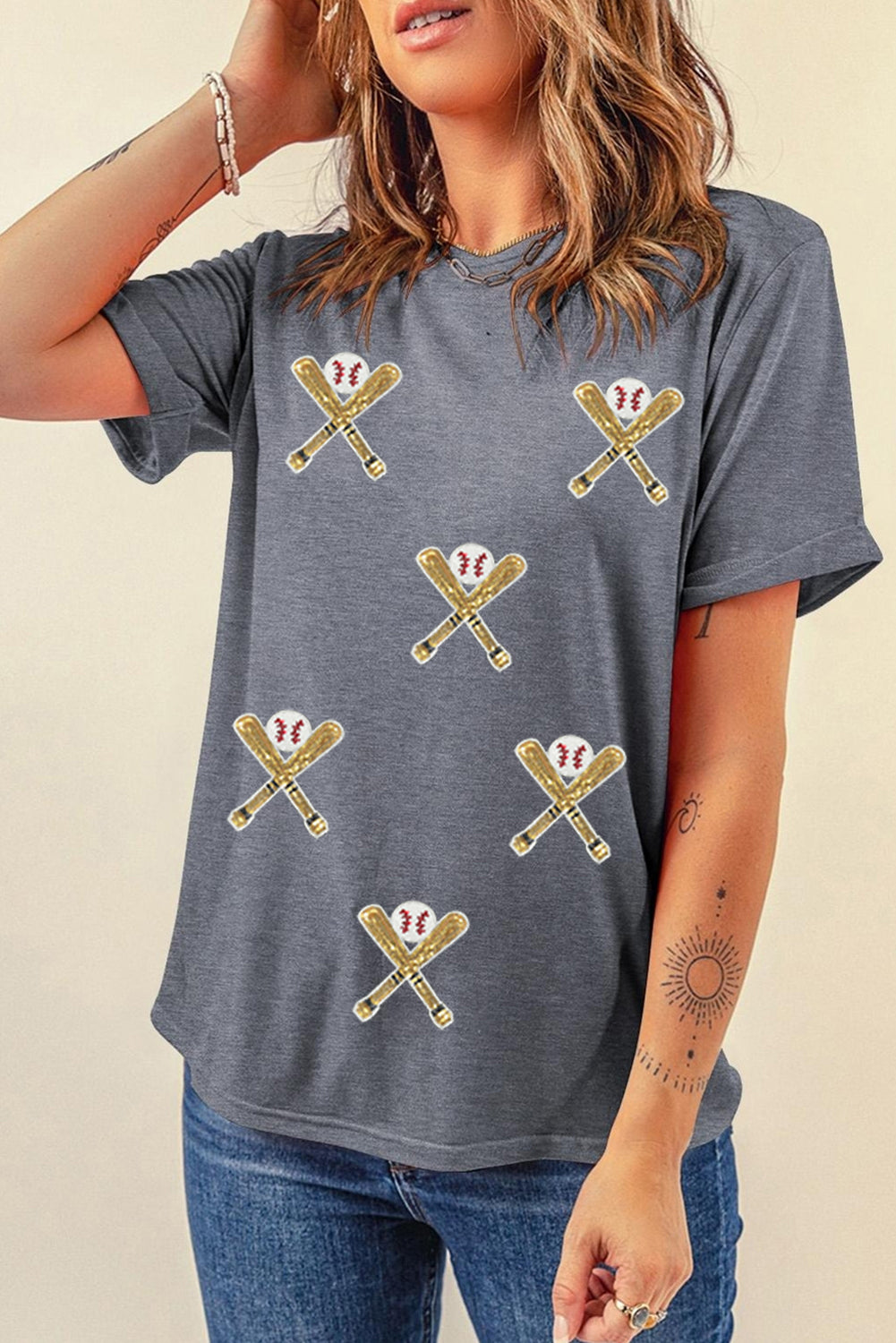Sequined Game Day Casual Tee
