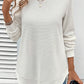 Rounded Hem Waffle Long Sleeve Top