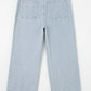Cuffed Hem Wide Leg Jeans