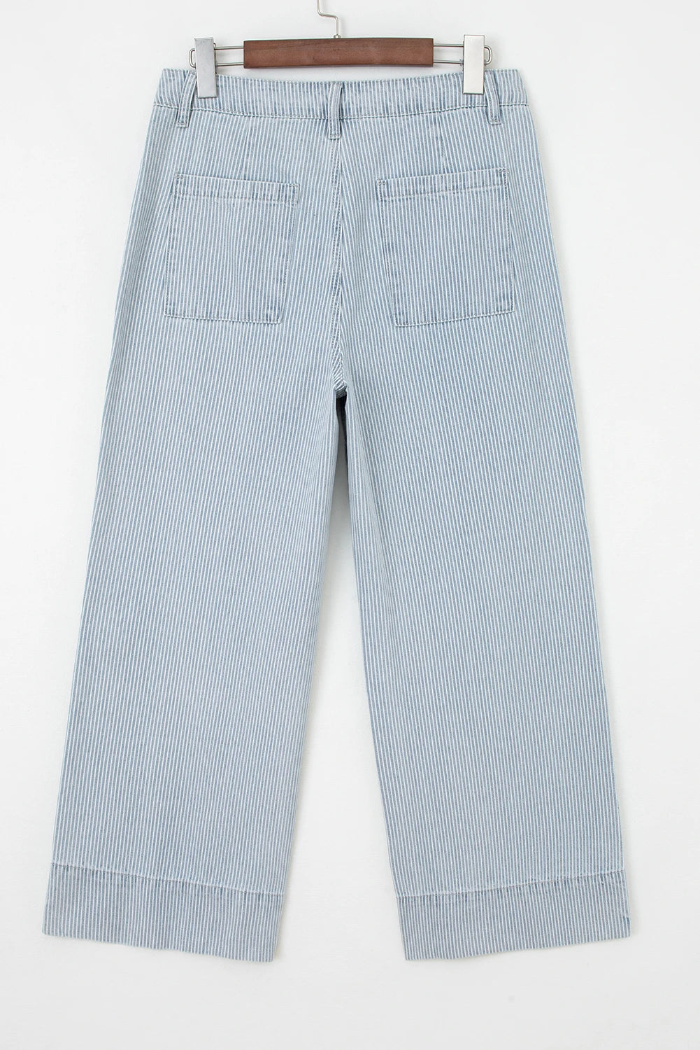 Cuffed Hem Wide Leg Jeans