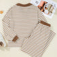 Collared Pullover Top and Drawstring Pant Set