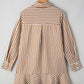 Ruffled Hem Collared Long Sleeve Shirt Mini Dress