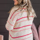 Plus Size Stripe Side Split Sweater