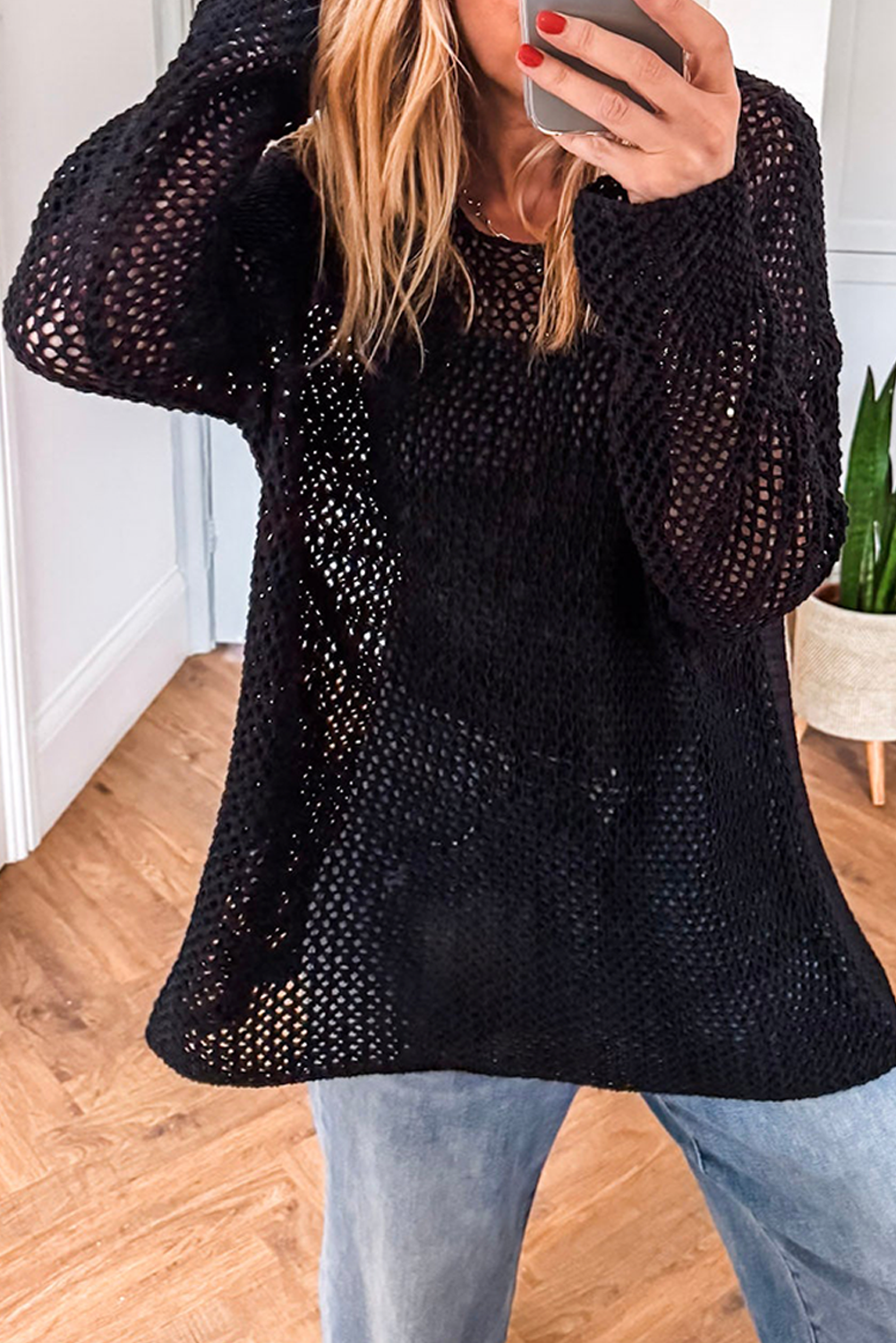 Crochet Hollow-out Jumper Top Sweater