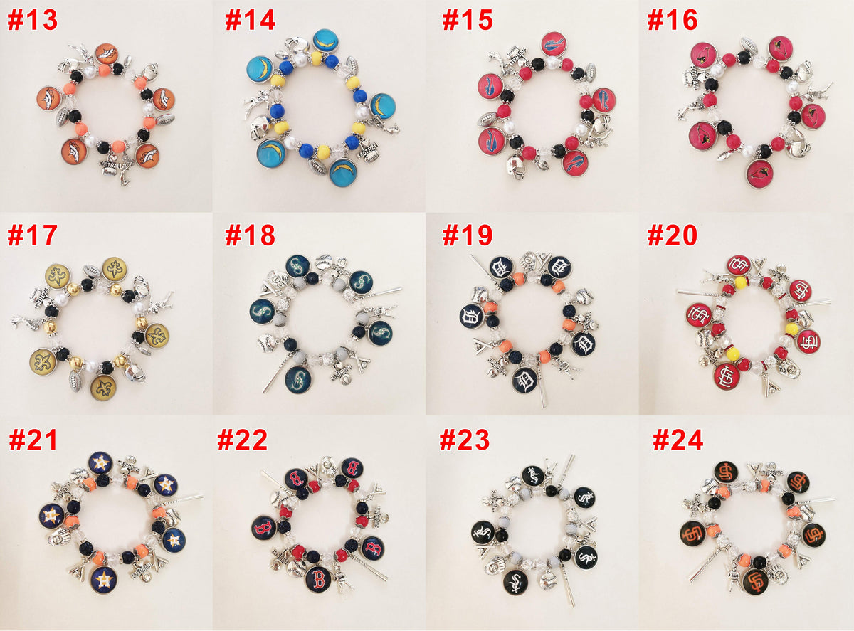 Game Day Team Charm Bead Bracelet Collection