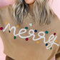 Merry Colorful Dot Detail Christmas Dolman Sweater
