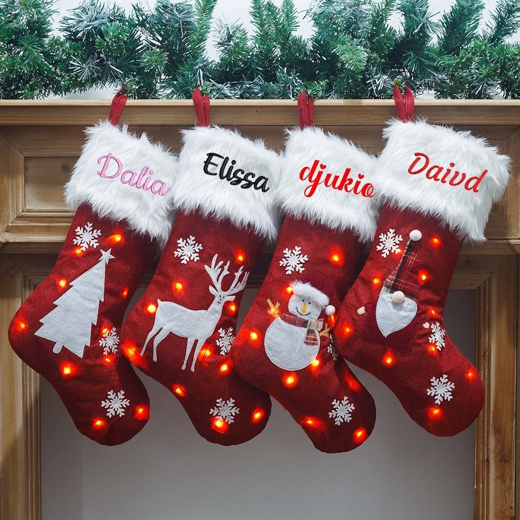 Personalized LED Light-Up Christmas Stockings
