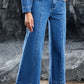 Plain Seam Detail Flared Bottom Ankle Length Jeans