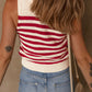 Textured Knit Ribbed Hem Sweater Tank Top