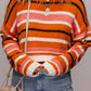 Stripe Drop Shoulder Cropped Pullover Sweater