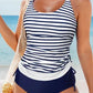 Drawstring Tummy Control Mix-and-match 2pcs Tankini Swimsuit