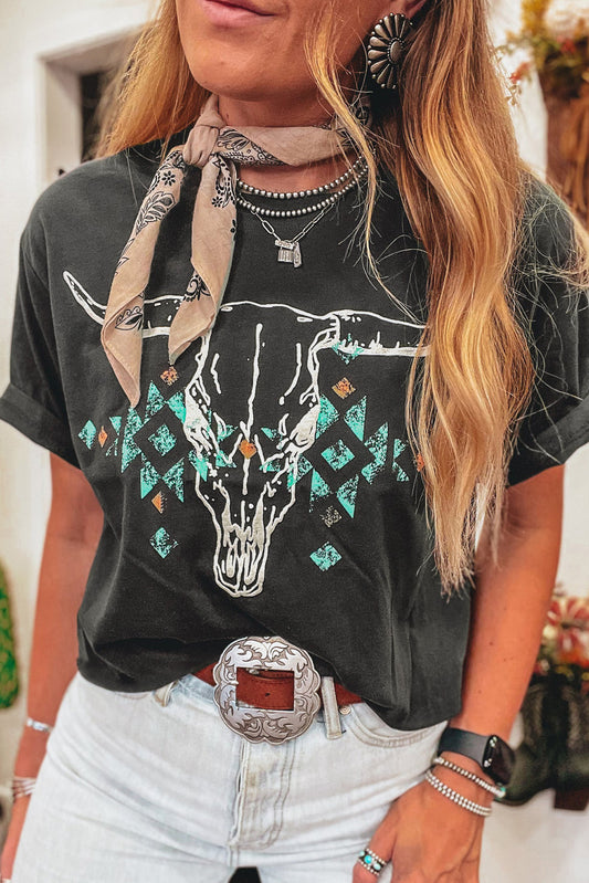 Western Aztec Graphic T Shirt