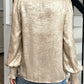 Round Neck Smocked Long Sleeve Blouse